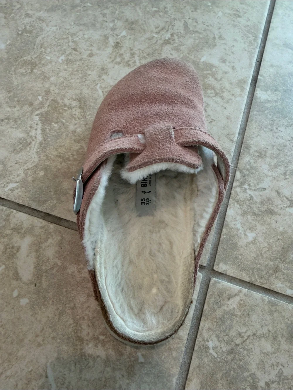 Birkenstock Kids Suede Clog in Dusty Rose